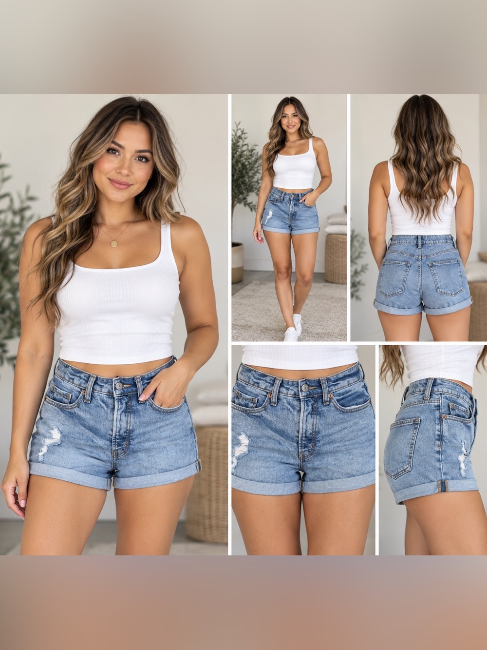 Old Navy Curvy High-Waisted OG Straight Cuffed Denim Shorts